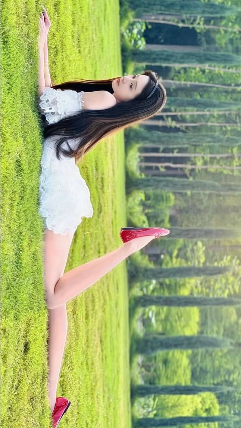 trend nằm bãi cỏ