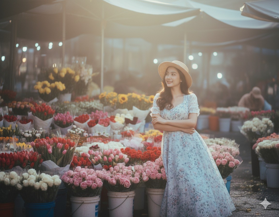 Bỏ túi kinh nghiệm khi check-in tại chợ hoa Quảng Bá