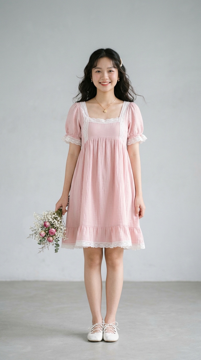 Váy bầu hoặc váy BabyDoll xô muslin ngọt ngào