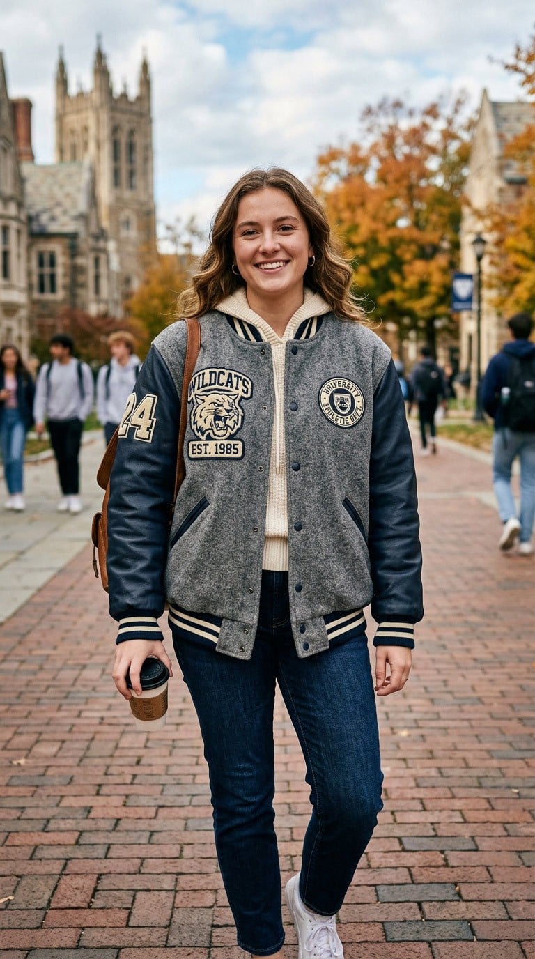 Varsity Jacket vải nỉ