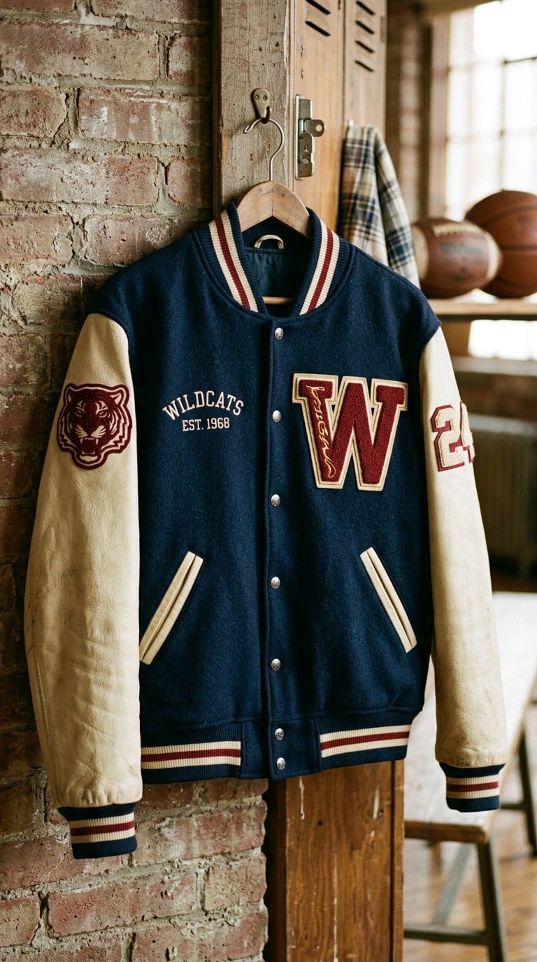 Varsity Jacket vải dạ