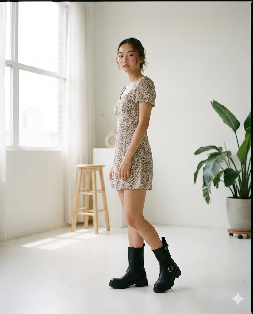 Phối cùng váy hoa nhí