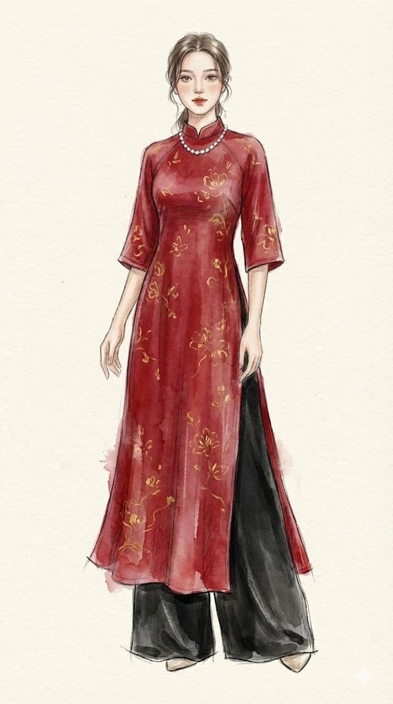 Hướng dẫn cách vẽ áo dài đơn giản mà đẹp cho học sinh lớp 6,7,8,9