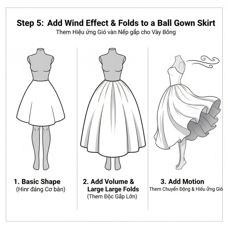 Giai đoạn 3: Nếp gấp (Folds) và Chuyển động