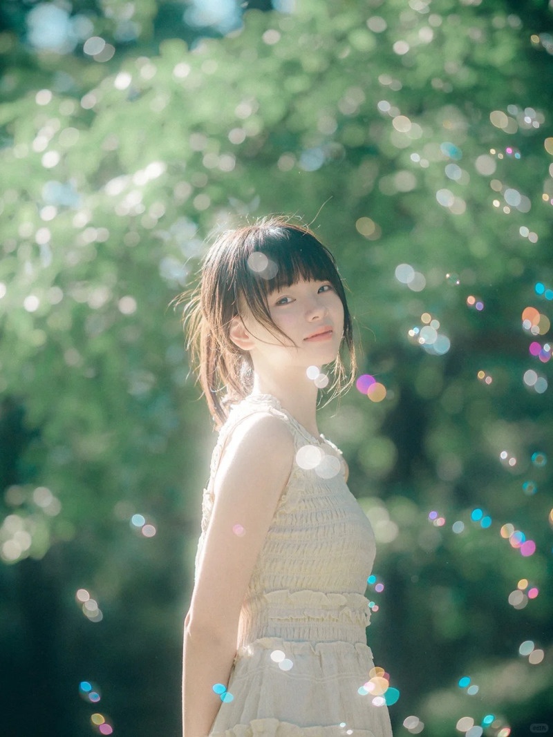 chụp ảnh với bong bóng xà phòng