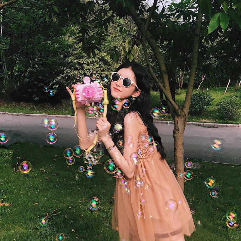 chụp ảnh với bong bóng xà phòng