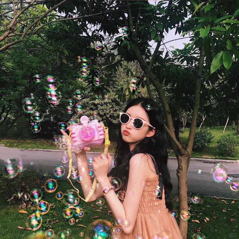 chụp ảnh với bong bóng xà phòng