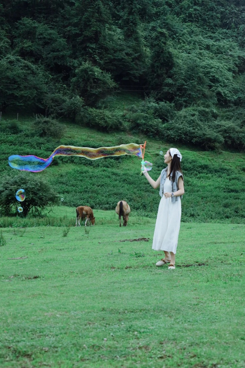 chụp ảnh với bong bóng xà phòng