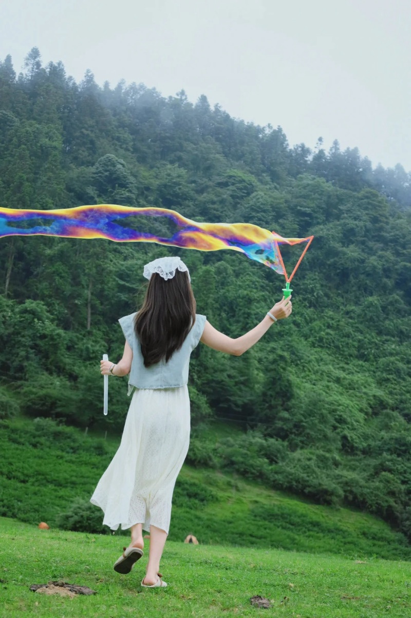 chụp ảnh với bong bóng xà phòng