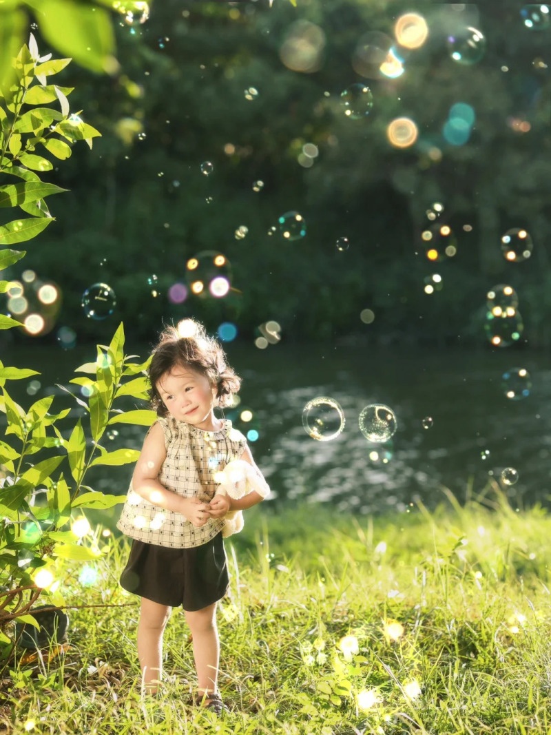 chụp ảnh với bong bóng xà phòng