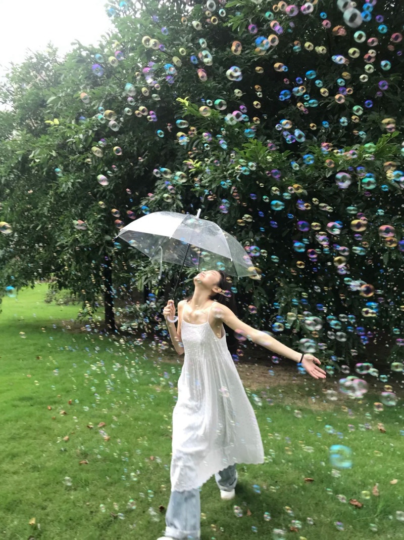 chụp ảnh với bong bóng xà phòng