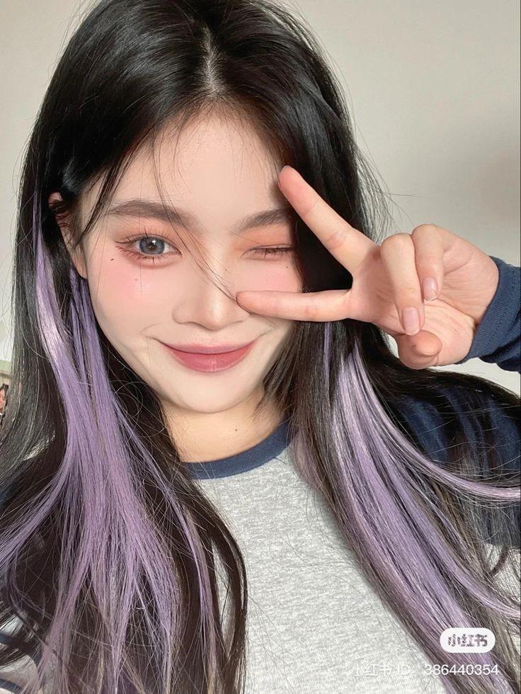 tóc màu tím khói