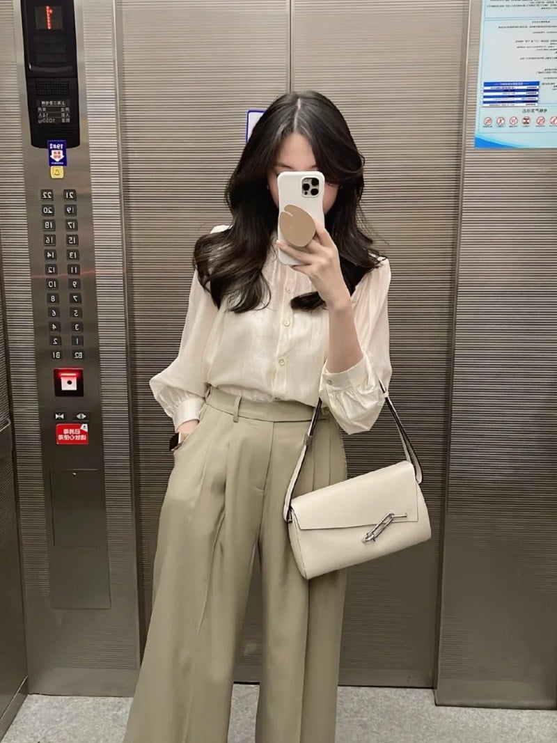 quần xanh rêu phối với áo màu gì