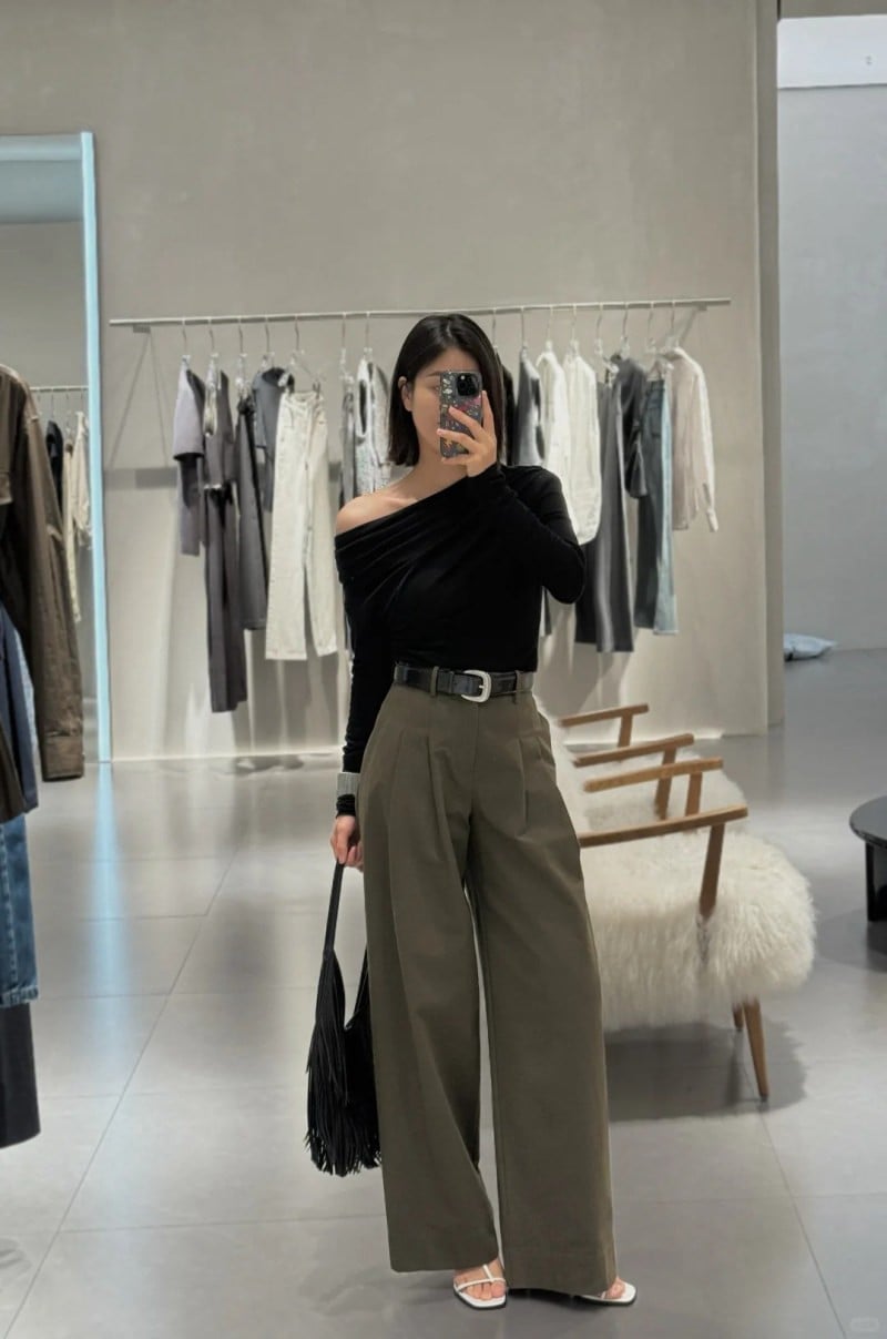 quần xanh rêu phối với áo màu gì