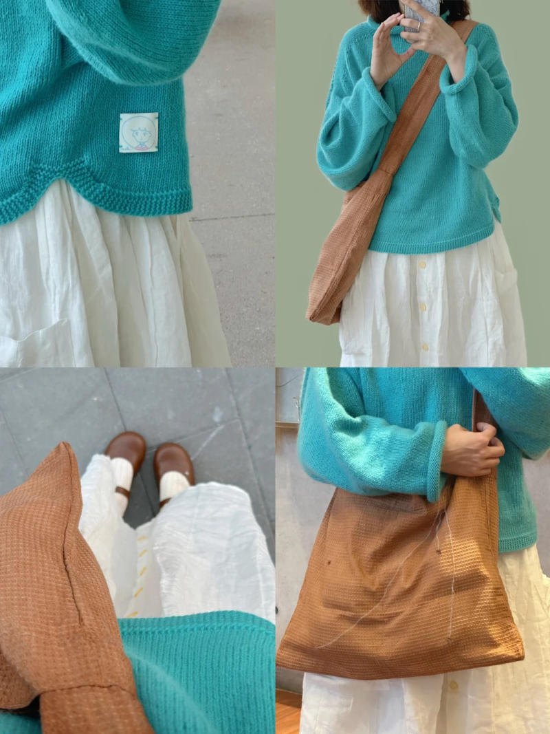 Outfit 9: Sự thoải mái từ chất liệu len và vải xô