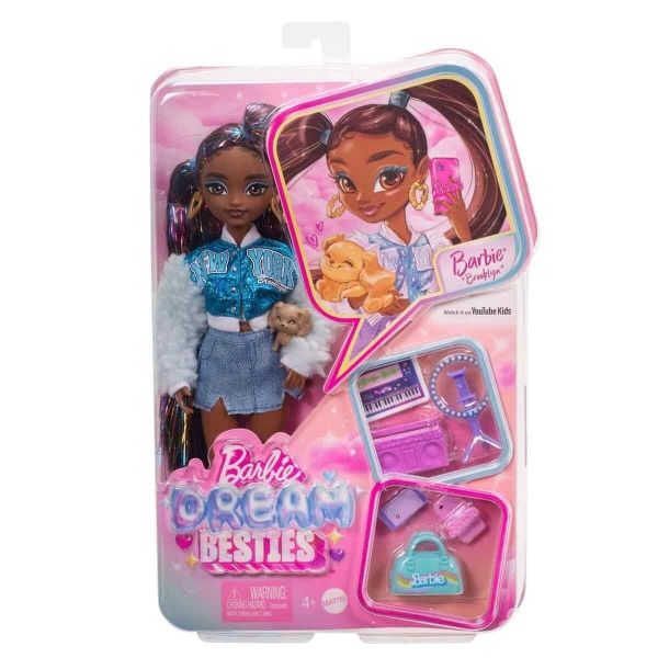 Barbie Dream Besties Brooklyn Fashion Doll với phụ kiện âm nhạc và video
