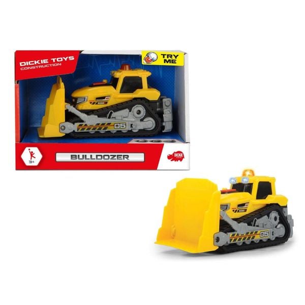 Xe ủi đất Dickie Toys Bulldozer 203302026 — xẻng nâng hạ được, kích thước to cho bé 2–5 tuổi