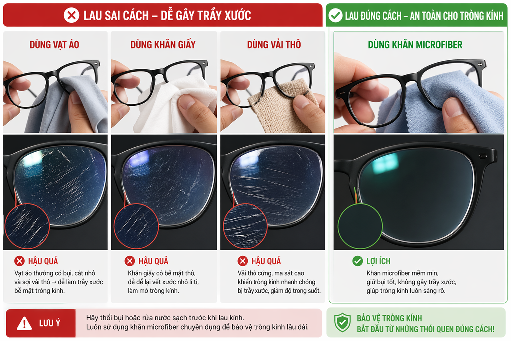 Các vấn đề thường gặp của tròng kính và cách khắc phục