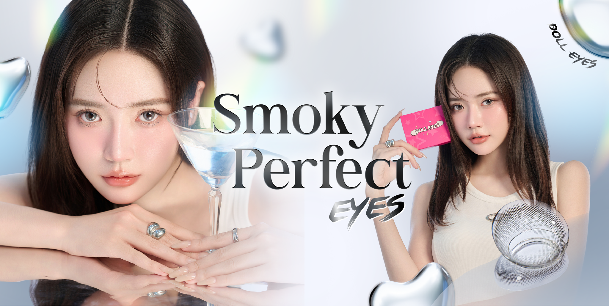 Cận cảnh vân kính áp tròng màu xám độc bản cao cấp đạt chuẩn USA của DOLL EYES