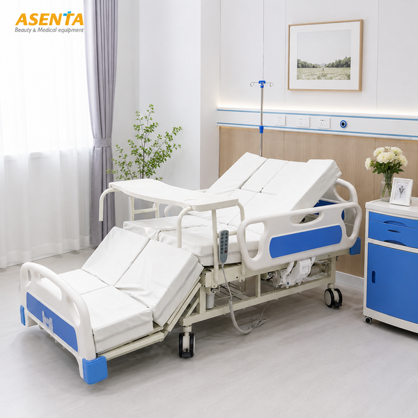giường bệnh có bô vệ sinh cho người bệnh cần chăm sóc tại nhà
