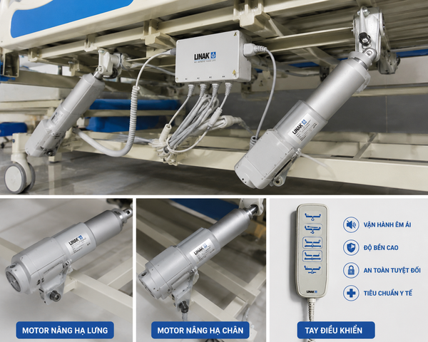 motor giường bệnh điện đa năng vận hành êm