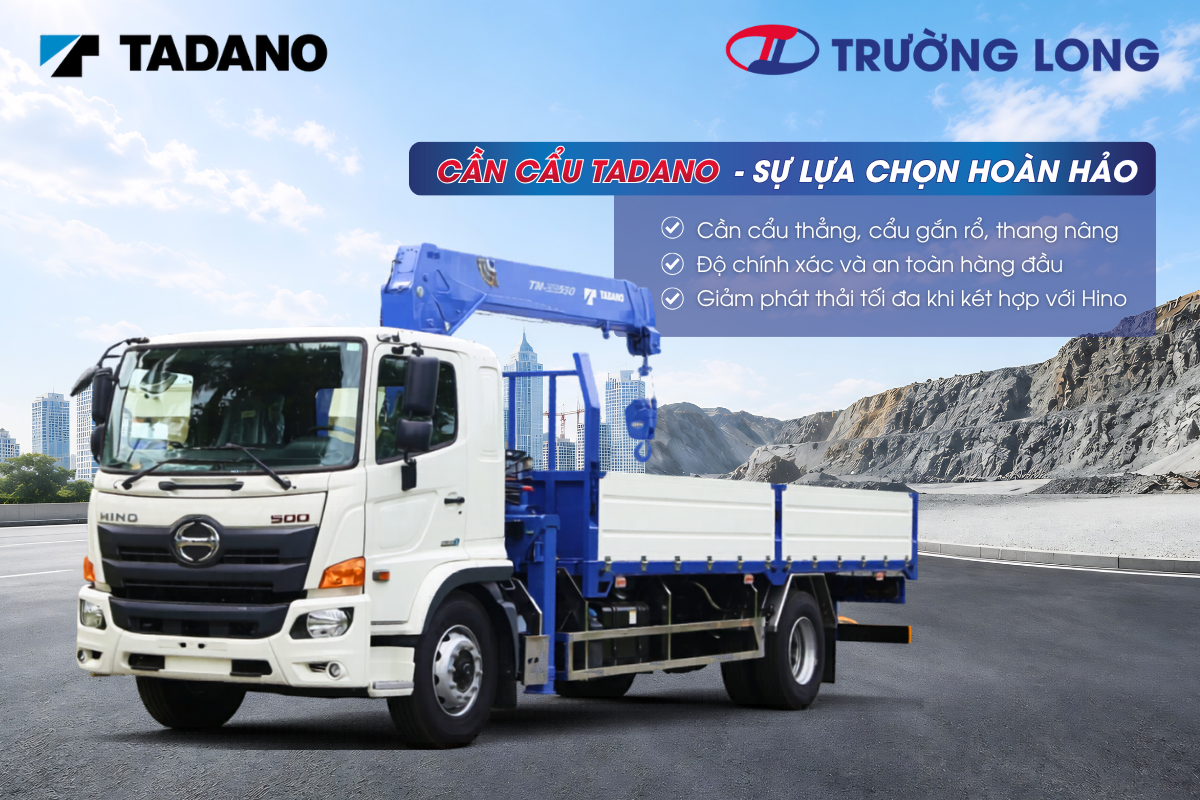 Xe tải cẩu Tadano, cẩu Tadano lắp trên xe Hino
