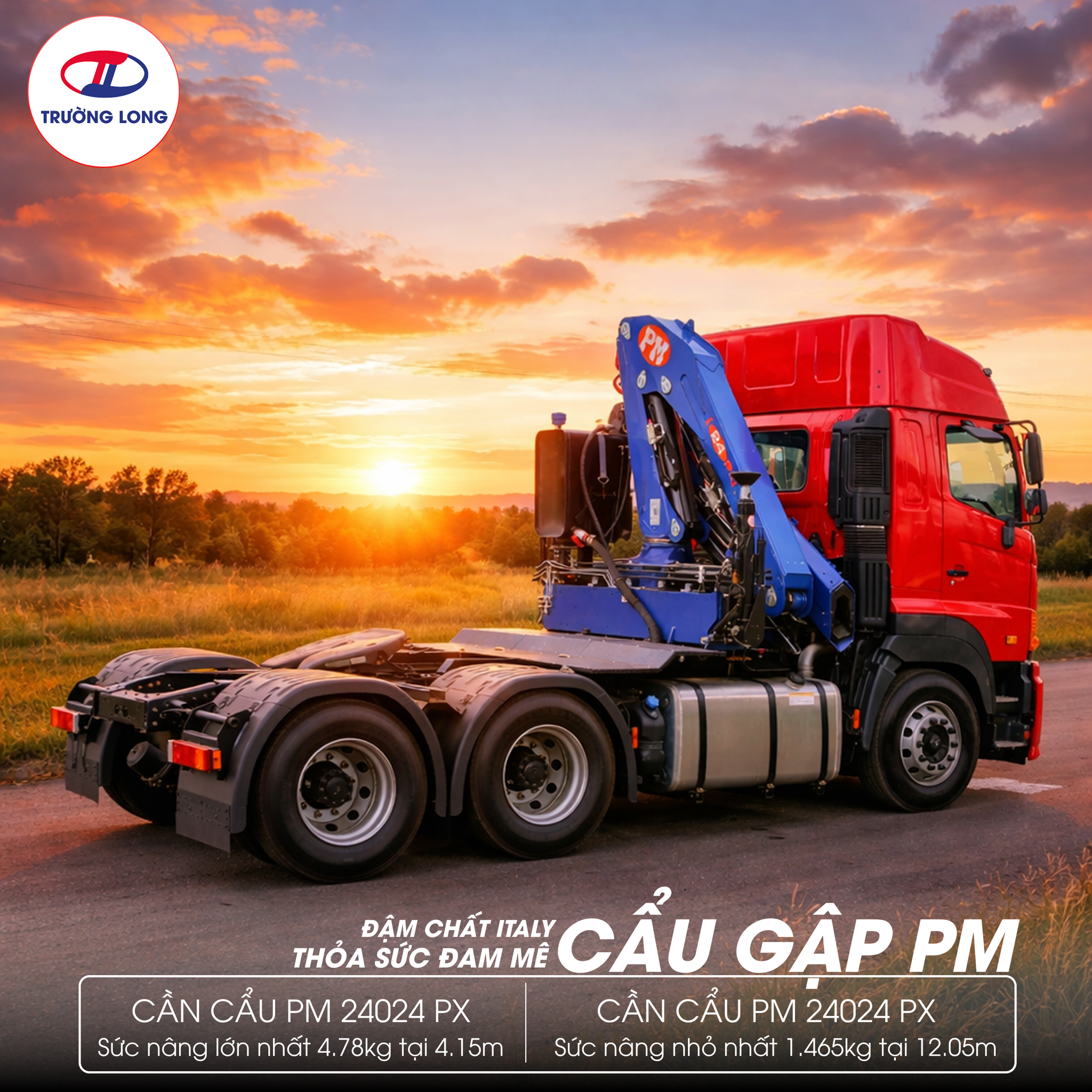 xe tải cẩu gập PM