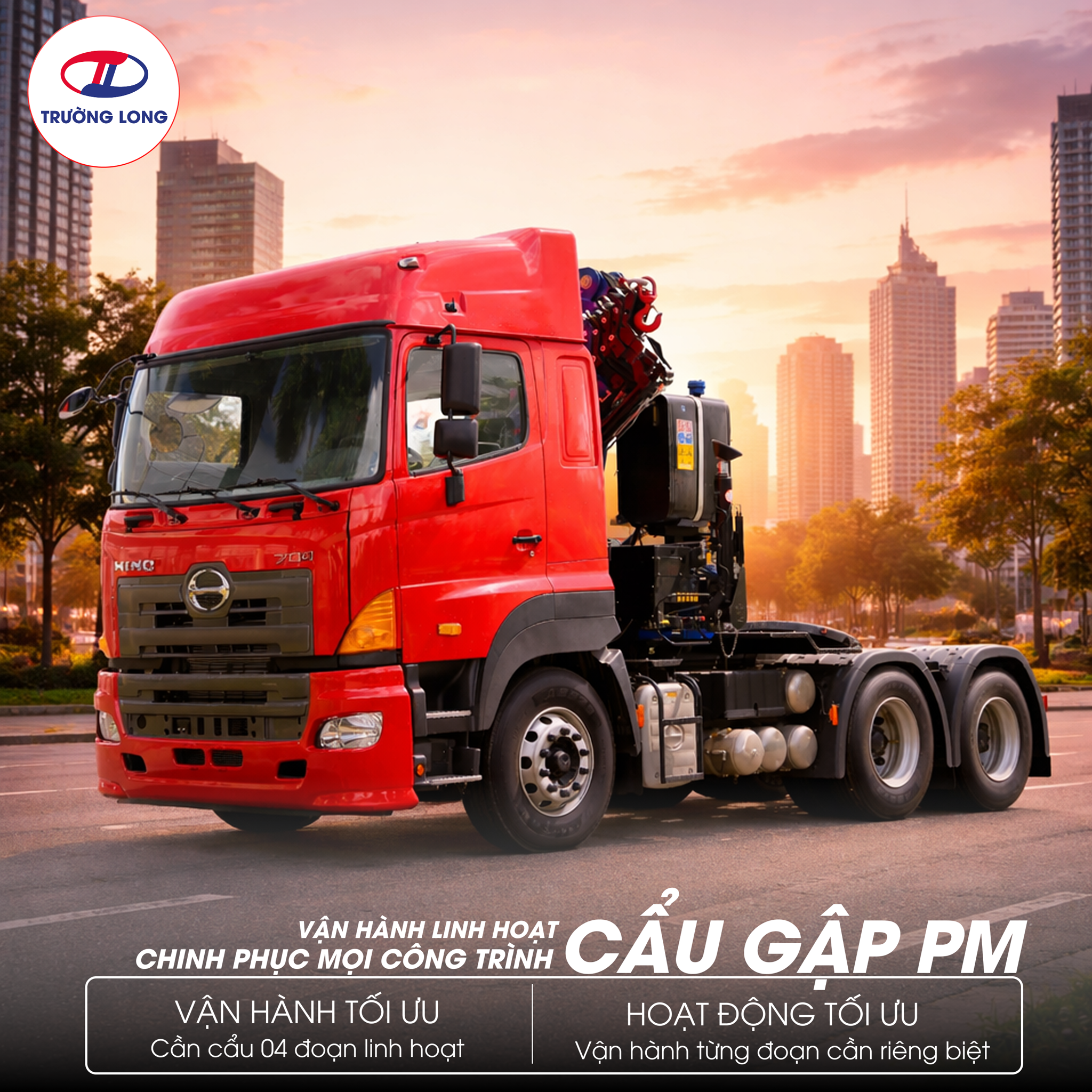 xe tải cẩu gập PM
