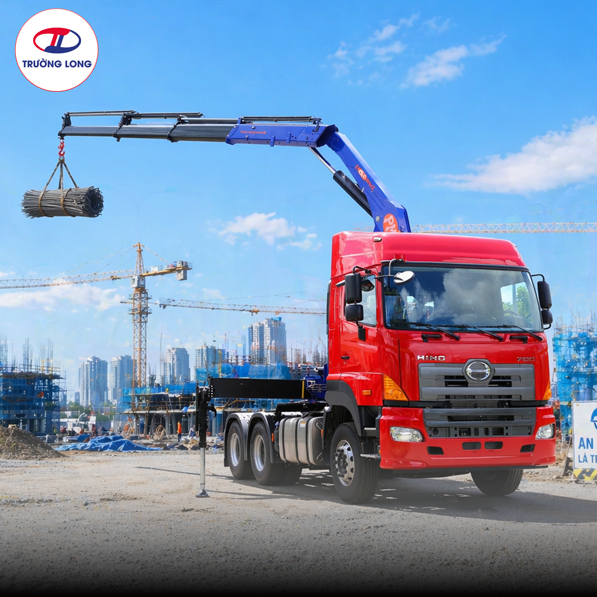 xe tải cẩu gập PM
