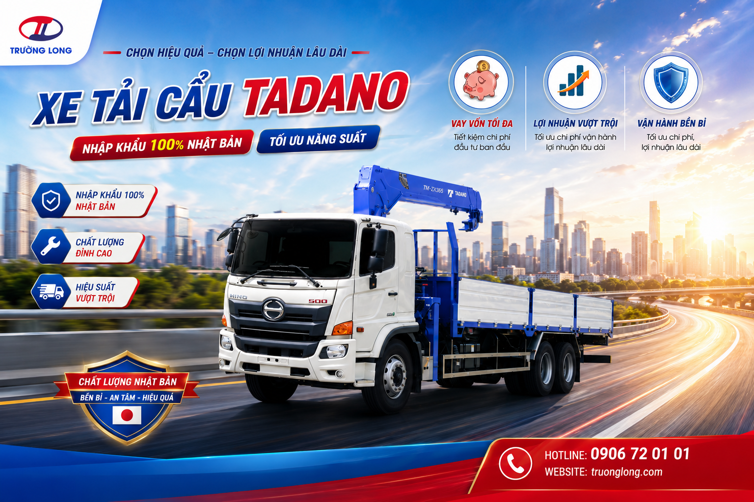 ưu đãi xe tải cẩu Tadano