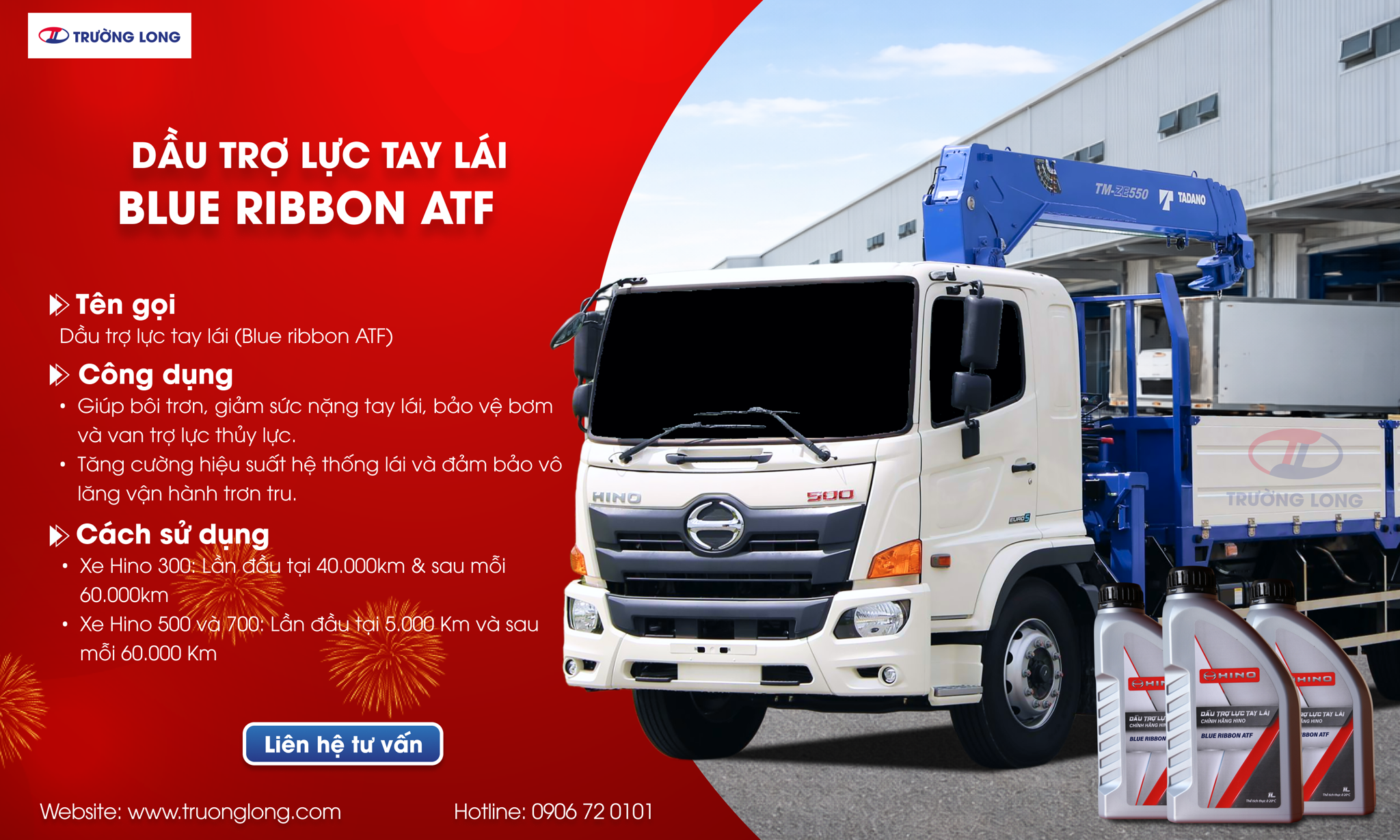 Dầu trợ lực tay lái xe tải Hino