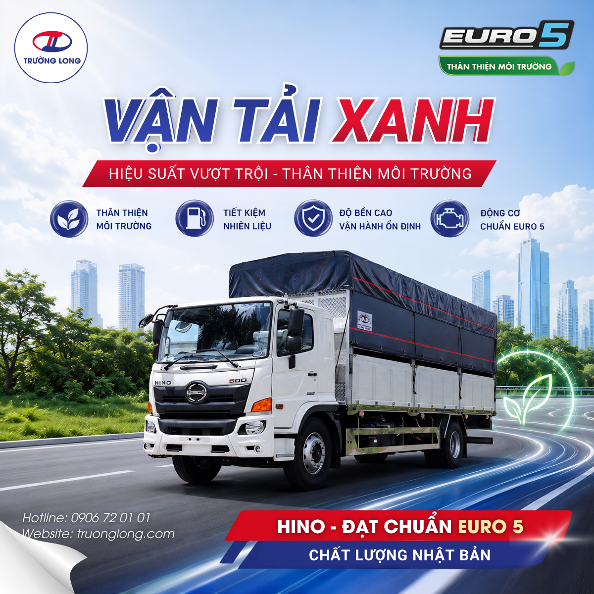 Vận tải xanh, xe Hino chuẩn Euro 5