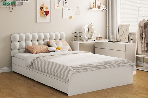 giường vân gỗ trắng