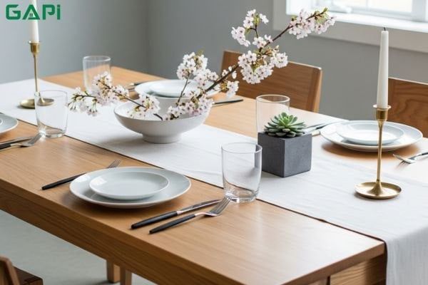 bàn ăn phong cách tối giản