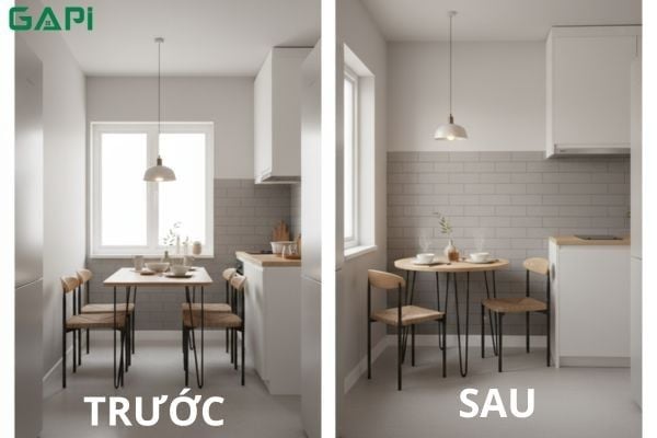 kích thước bàn ăn 2 người