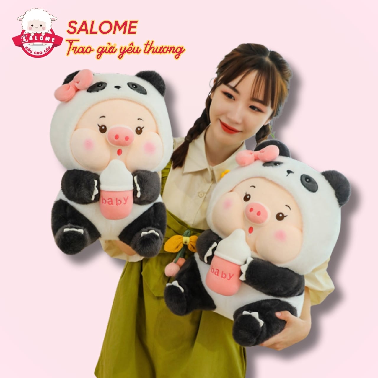 Gấu bông con heo hồng dễ thương. đủ loại kích cỡ tơ khổng lồ nhỏ cho bé . Thú nhồi bông cao cấp thích hợp làm quà tặng bạn gái, sinh nhật. Heo ôm bình sữa heo hí lim dim mẫu mã luôn hot.