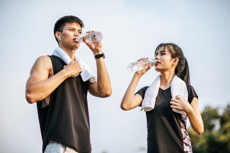 Uống nước khi chạy bộ