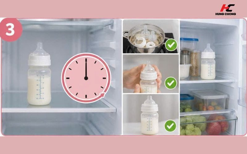 Sữa công thức pha sẵn bảo quản trong tủ lạnh được tối đa 24h giờ