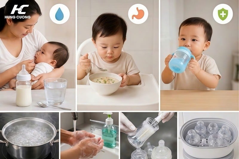 Lộ trình giúp bé nhanh khỏi tiêu chảy
