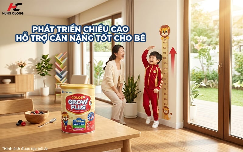 Colos24h Grow Plus sữa giúp bé cải thiện chiều cao và cân nặng
