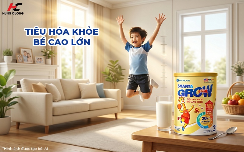 Smarta Grow Opti giúp bé tăng trưởng thế chất với tiêu hóa khỏe