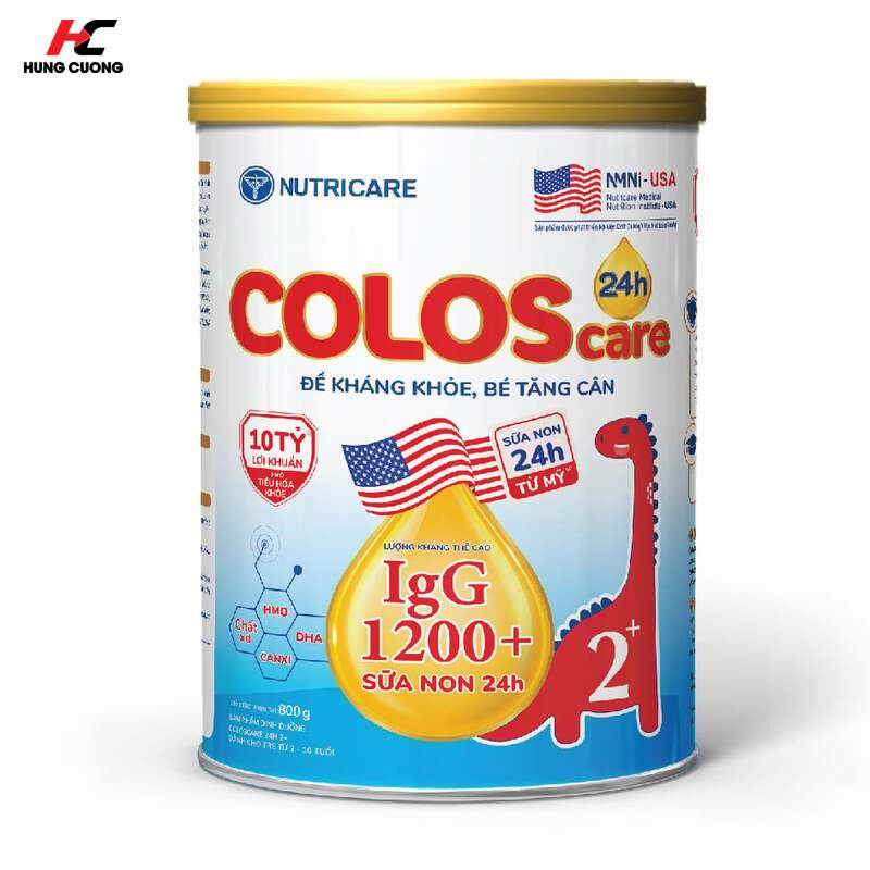 Sữa bột Nutricare ColosCare 24h 2+ bổ sung sữa non tăng cường đề kháng cho bé