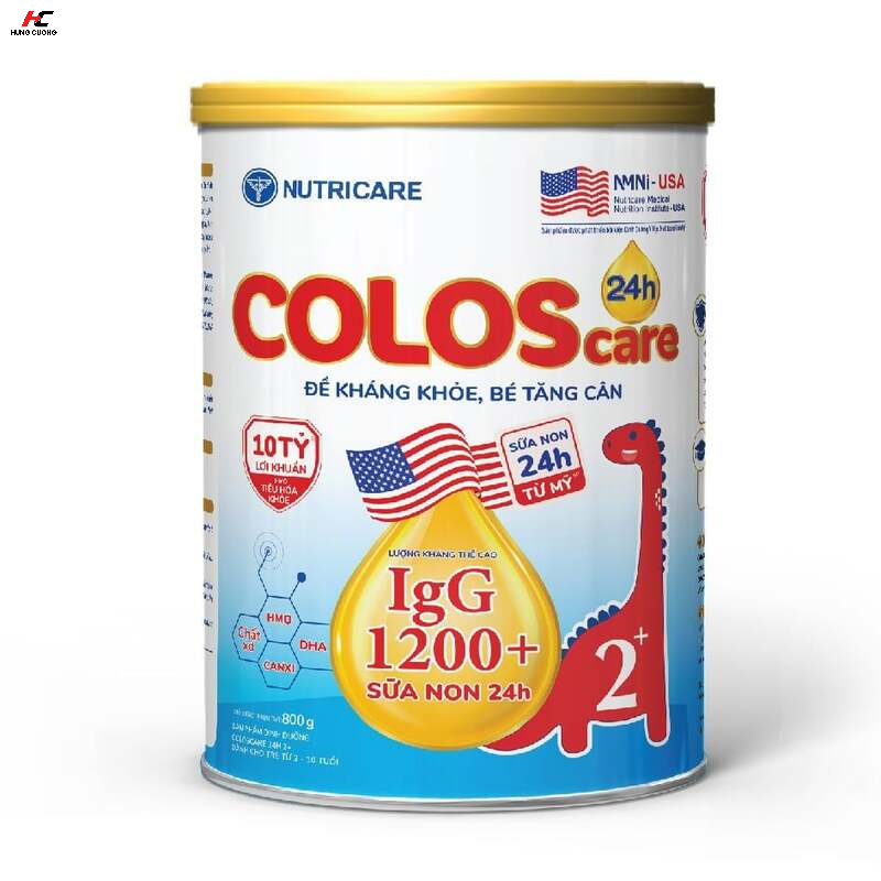 Sữa bột Nutricare ColosCare 24h 2+ bổ sung sữa non tăng cường đề kháng
