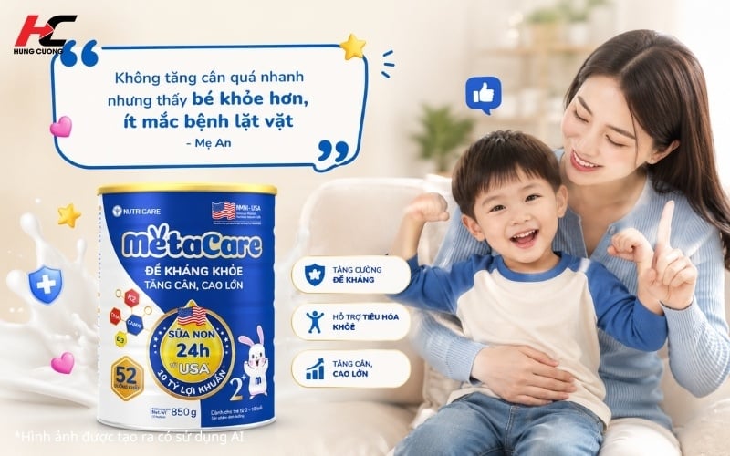 Mẹ An feedback về sữa Metacare xanh