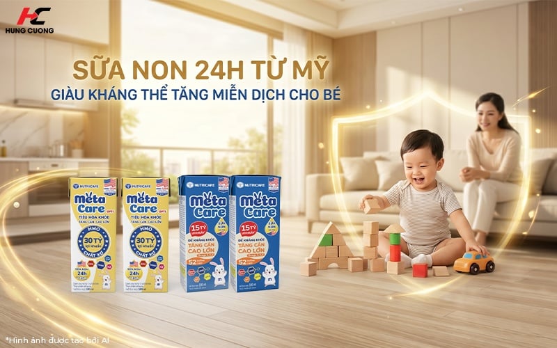 Metacare chứa sữa non 24h từ Mỹ giàu kháng thể cho bé khỏe