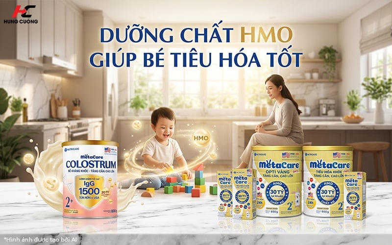 Metacare chứa dưỡng chất HMO bé tiêu hóa khỏe