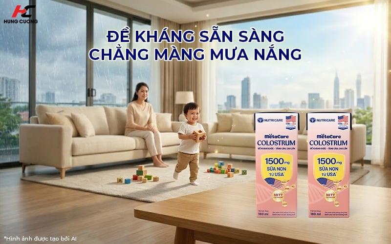 Metacare Colostrum chứa 1.500mg tăng đề kháng cho bé dù nắng mưa