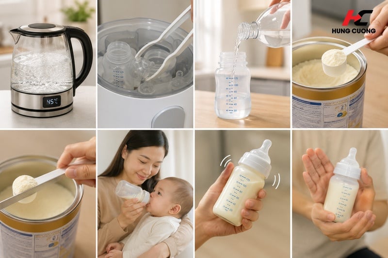 Cách pha sữa giúp bảo vệ sức khỏe của bé