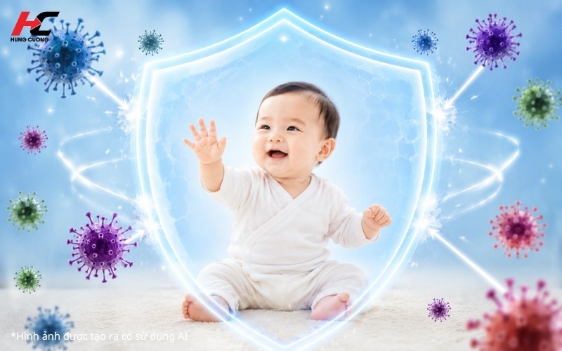 Tăng đề kháng bảo vệ bé hạn chế ốm vặt