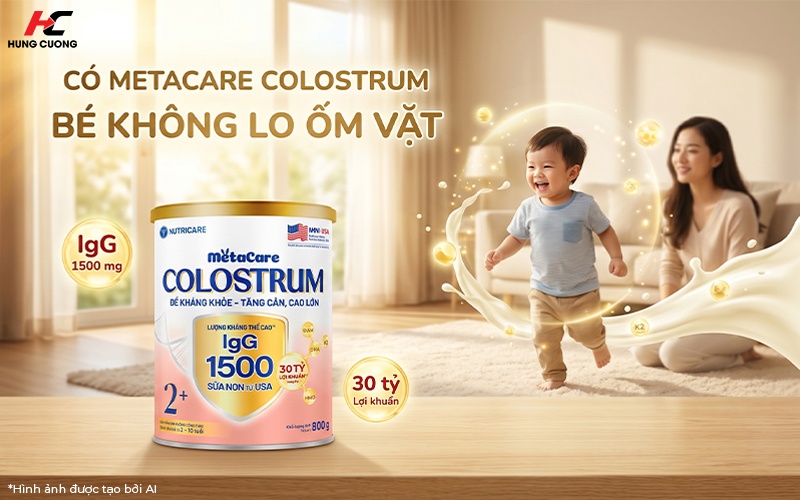 Metacare Colostrum IgG 1500mg giúp bé không ốm vặt